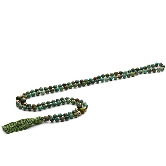 Necklace Antracite Mala Tibetani 108 Grani in Semiprecious stones MT25 LAGOS - MT25 LAGOS
